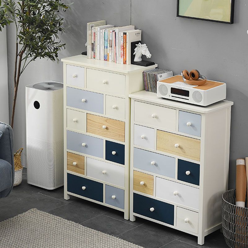 Glam Chest Bedroom Solid Wood Storage Chest in White with Drawers