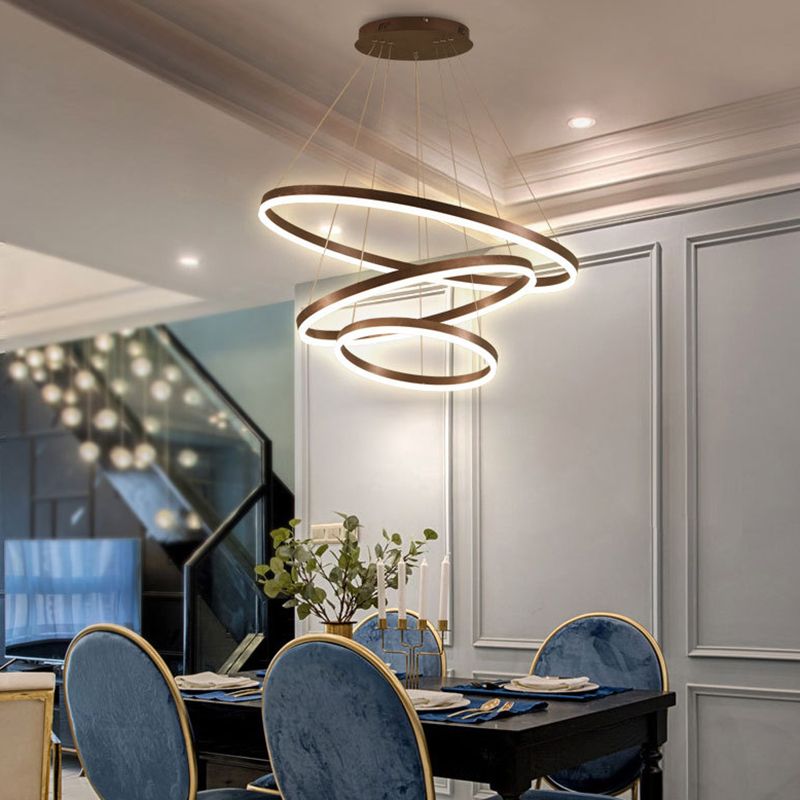 Lampada a sospensione a lampadario a più livello metallico semplice lampada a led a led