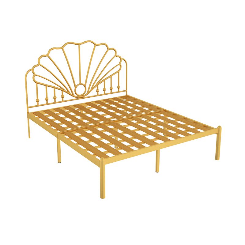 Iron Bed Frame, Wire-Grid Bed Frame in Solid Color with Metal Legs