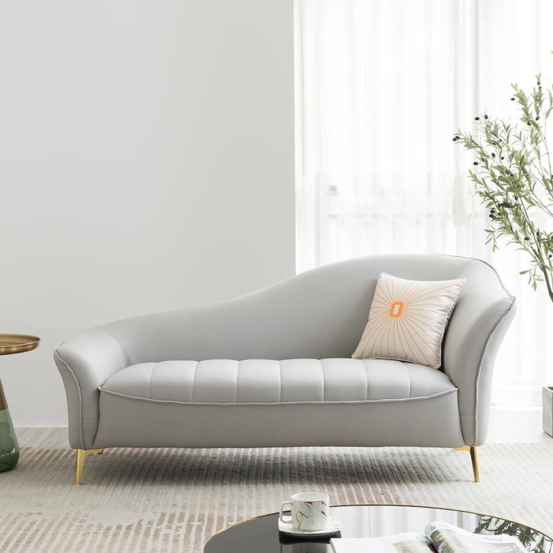 Glam with Arms Chaise Flared Arms with Legs for Bedroom Living Room