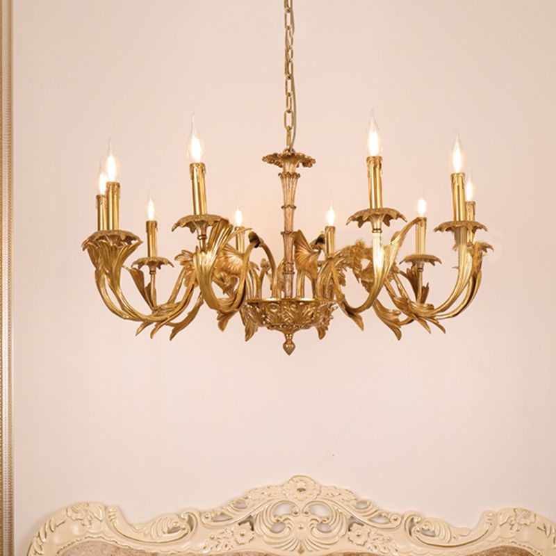 Candelabra Metal Chandelier Light Fixtures Antique Living Room Suspended Lighting Fixture
