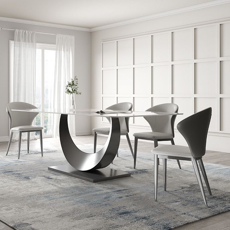 1/3/4/5/7/8 Pieces Dining Chairs Set  Dining Table Set with Sintered Stone Top