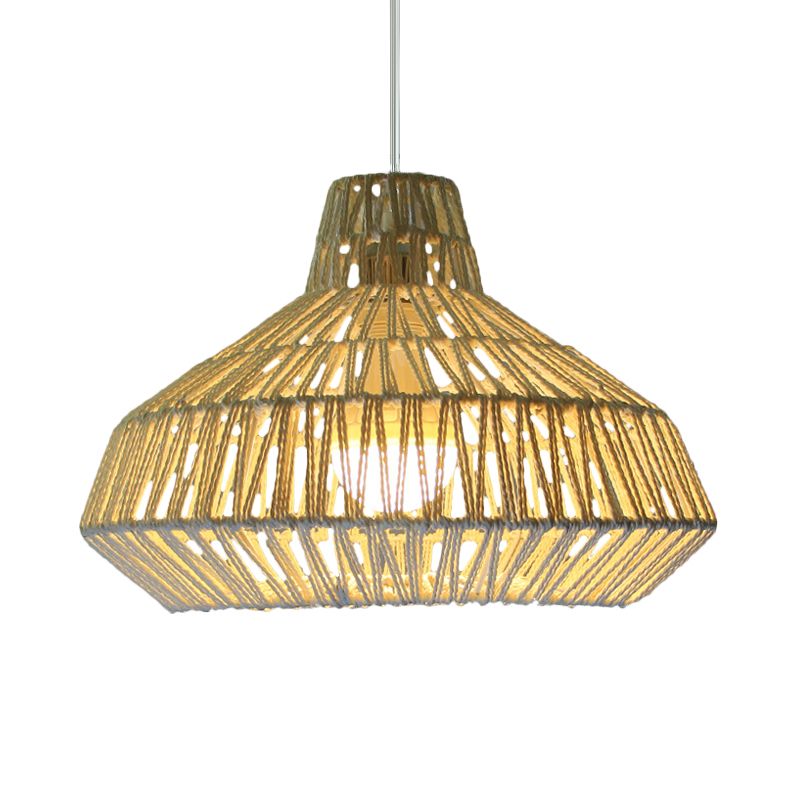 1 cabezal sala de estar lámpara colgante tradicional beige techo ligero con sombra de papel urna