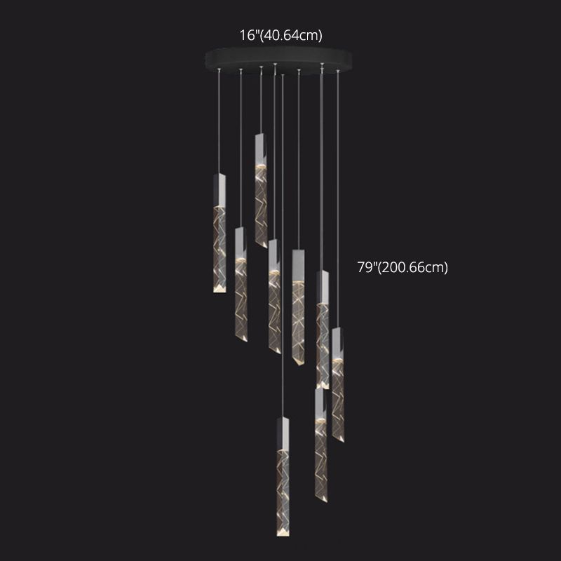 Lineare hängende Leuchten moderner einfacher, facettierter Kristalldecke Anhänger für das Restaurant