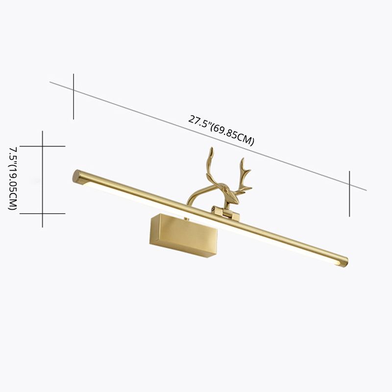 Mid-secolo stile di lusso a parete lineare a parete vanity luci in metallo illuminazione da vanità con corna