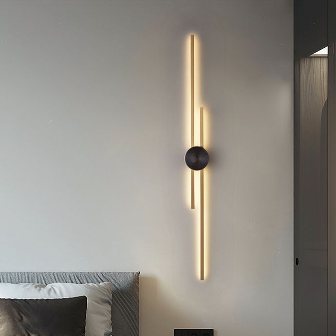 Metal Linear Shape Wall Light Modern Multi Lights Wall Mount Fixtures