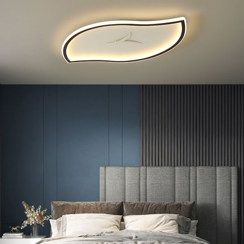 Moderne künstlerische LED-Deckenleuchte aus Eisen, Blattform, Unterputzmontage mit Acrylschirm