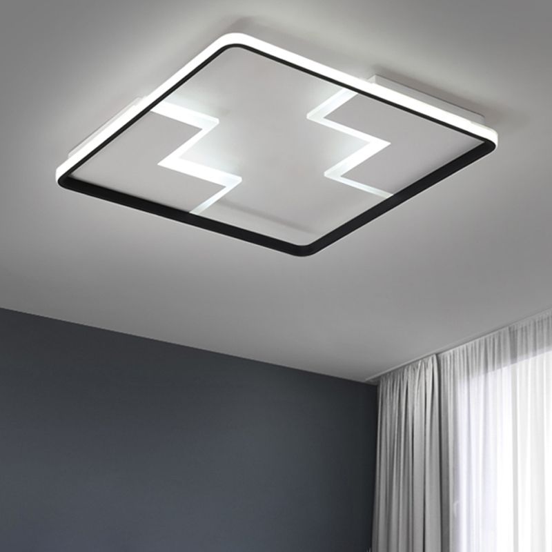 Acrylic Block Flush Ceiling Light Fixture Simplicity 19"/23"/27.5" Wide LED White/Black Flush Mount Lamp in Warm/White Light