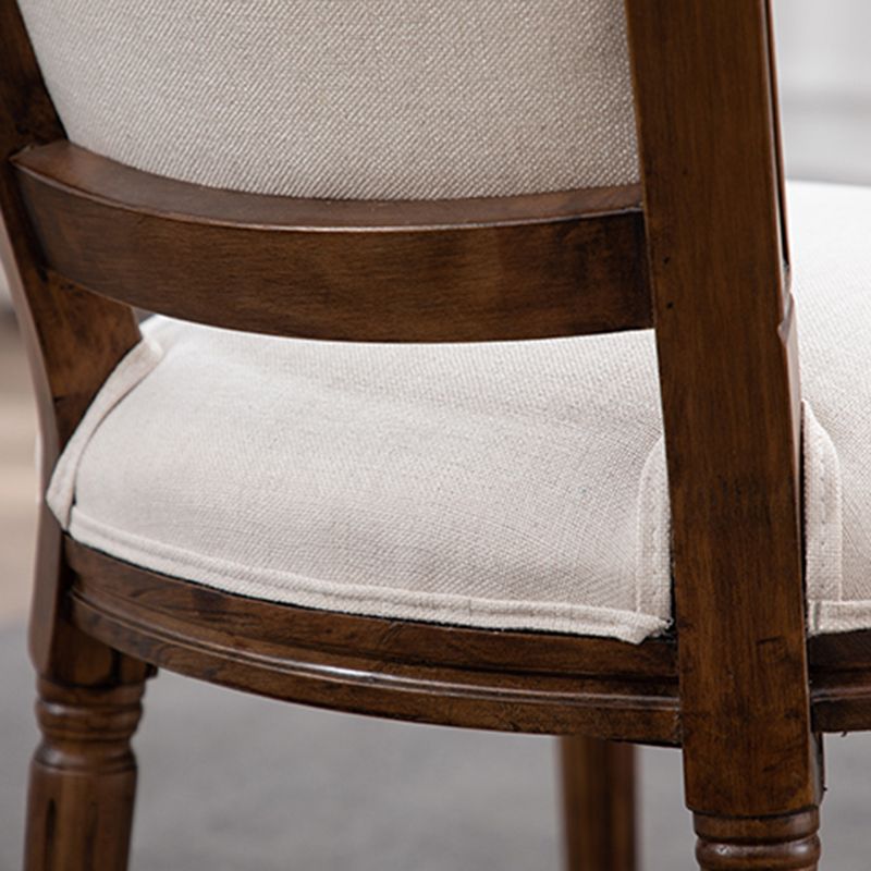 Silla sin brazos de comedor de madera tradicional, silla lateral de comedor con respaldo abierto para uso doméstico