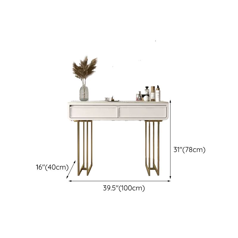 Glam Style White Gold Dresser Bedroom with Drawer Standing Make-up Vanity