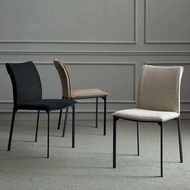 Silla de comedor de estilo moderno, sillas laterales sin brazos de comedor de metal para cocina