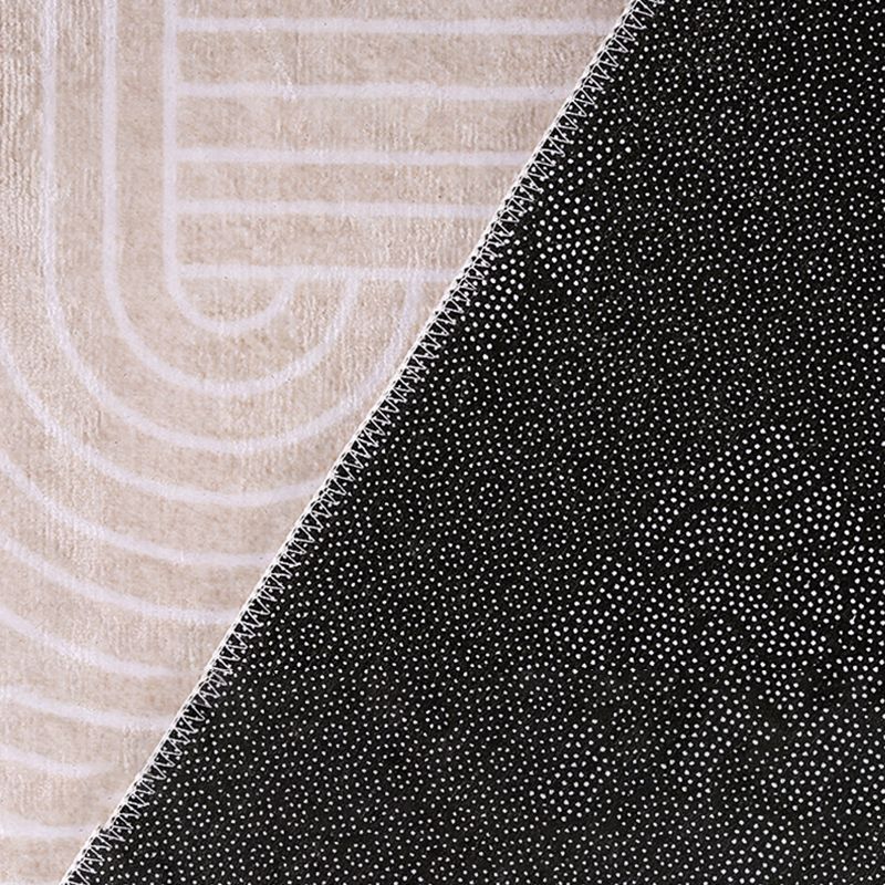 Tone abricot rond Rapier intérieur décontracté Polyester Lignes géométriques Rapis de support non glissant tapis intérieur pour le salon