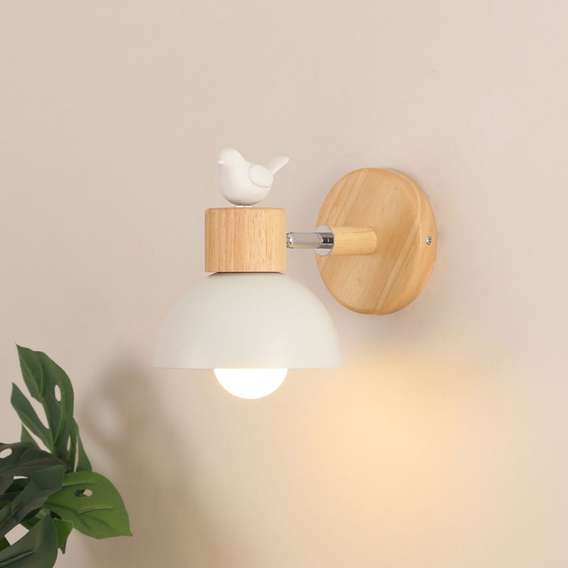 Modern Wall Lamp Creative Wooden 1 Light Wall Vanity Lights for Washroom
