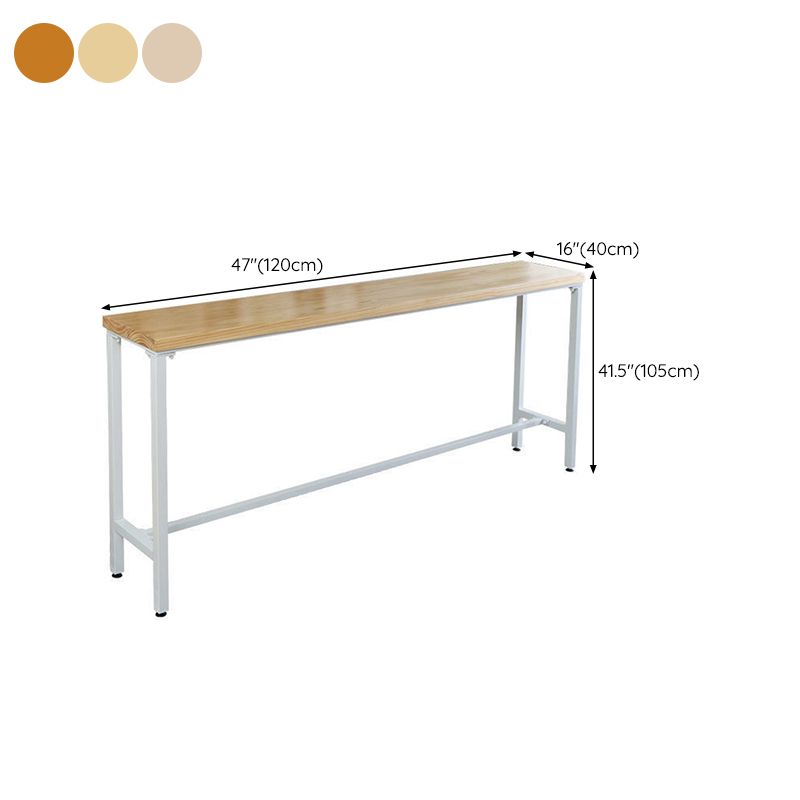Industrial Style Rectangle Bar Table Solid Wood Fixed Bistro Bar Desk