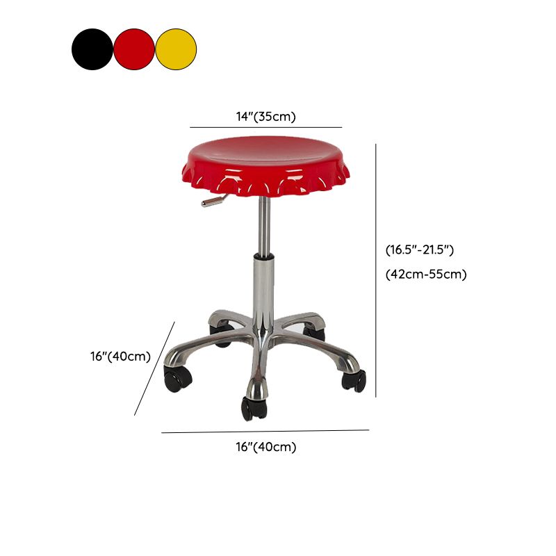 Contemporary Adjustable Backrest Counter High Stool with Metal Base