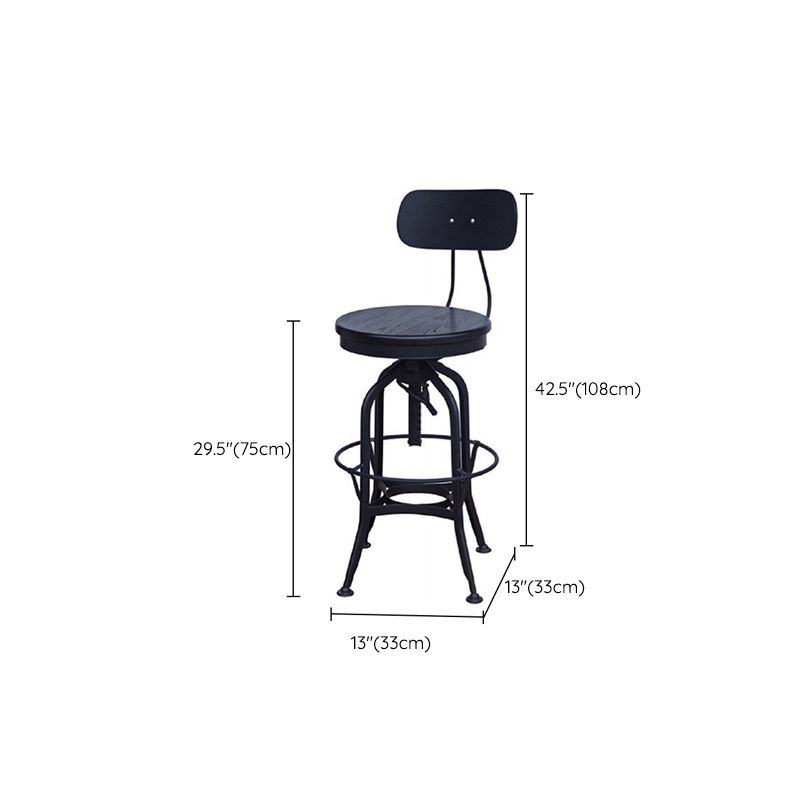Industrial Metal Legs Bar Stools Indoor Faux Leather Counter Chair