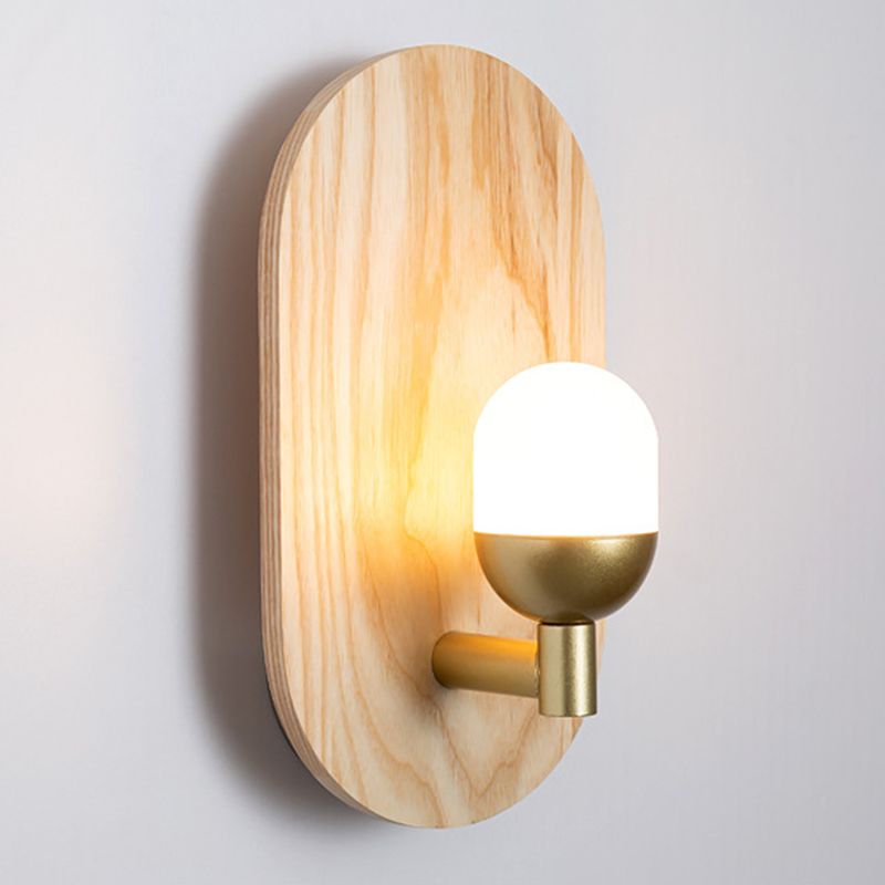 Metal Golden Wall Light Modernism Wood Lighting for Bedroom Home