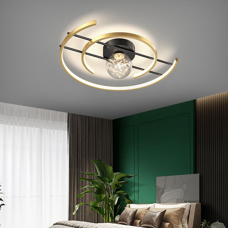 LED SEMI FLUSH MANTEPLA DE MONTAJE DE MONTAJE MODERNA Simplicidad moderna Luz de montaje de techo de lámpara para dormitorio