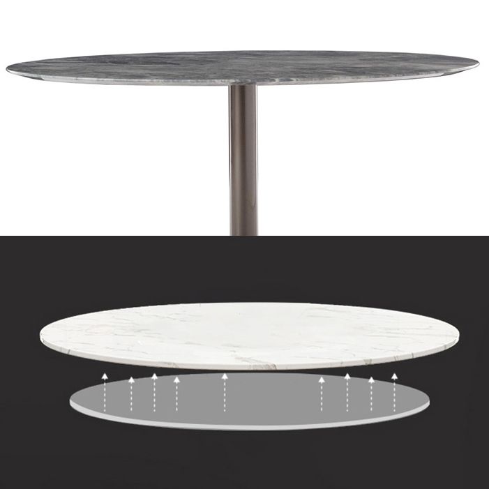 Metal Traditional Luxury Round Table Sintered Stone Table with Pedestal Base