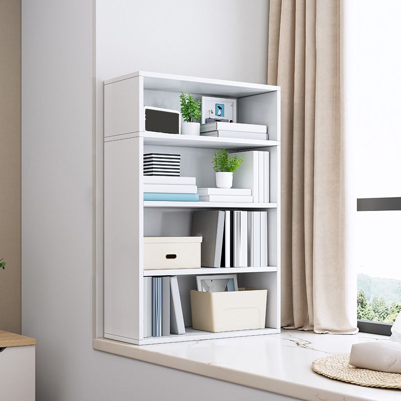 Modern Engineered Wood Bookshelf Standard Vertical Bookcase in Burnish