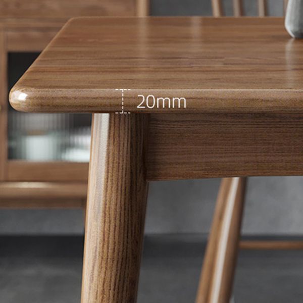 Modern Style Ash Wood Dining Table 4 Legs Rectangular Table in Wood Color