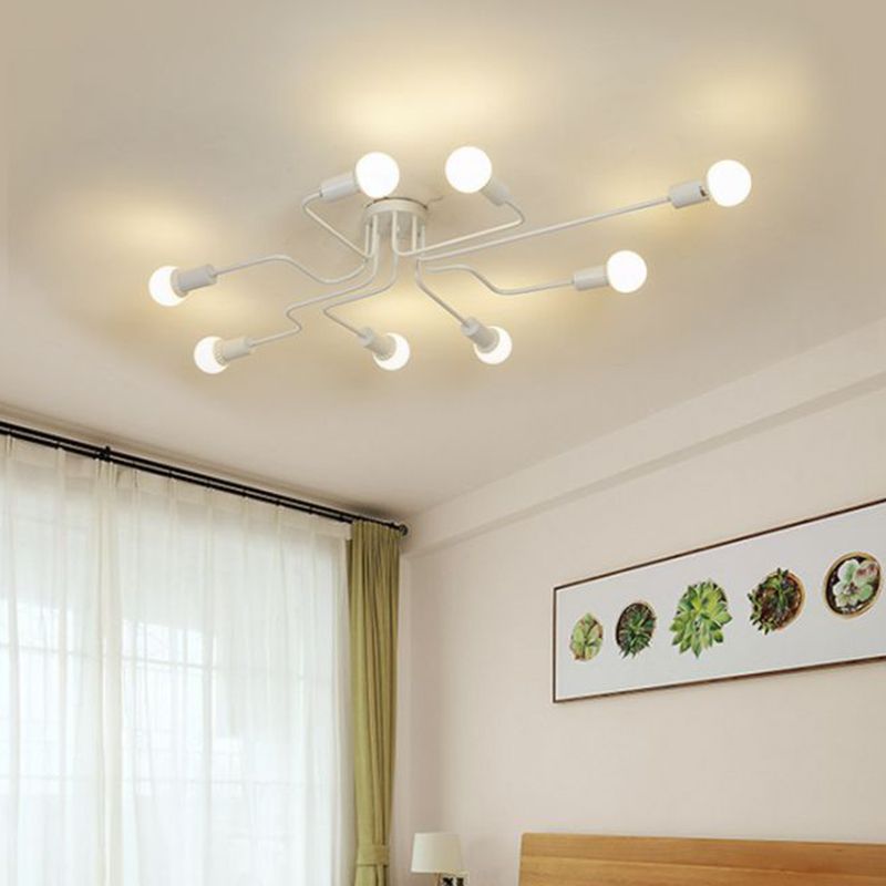 Blootgestelde lamp, plafondmontage, kroonluchter, industriële metalen verlichtingsarmatuur