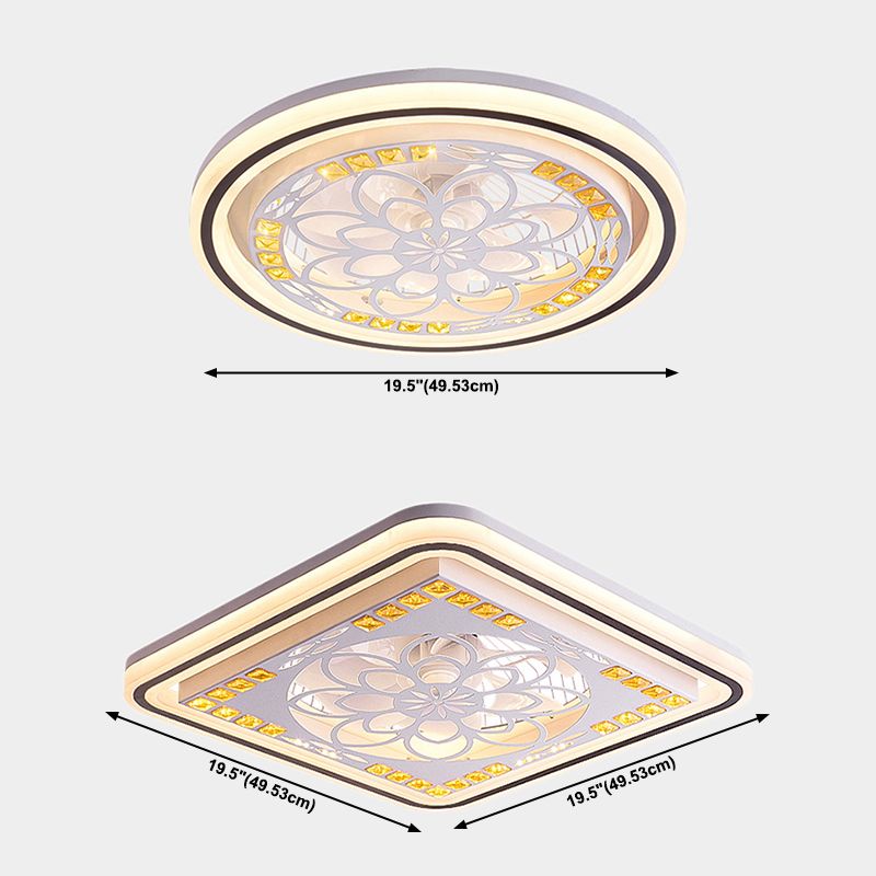 Geometrische Metalllüfterlampe moderne weiße LED -LED -Leuchte für Schlafzimmer