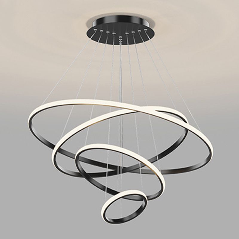 Einfache mehrstufige kreisförmige Kronleuchterleuchten für Wohnzimmer hängende Kronleuchter