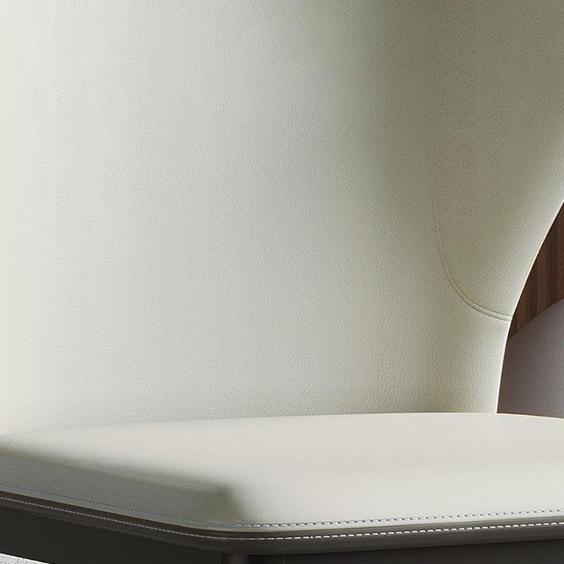 Industrial Armless Dining Chairs Black Metal Legs Wingback Side Chair