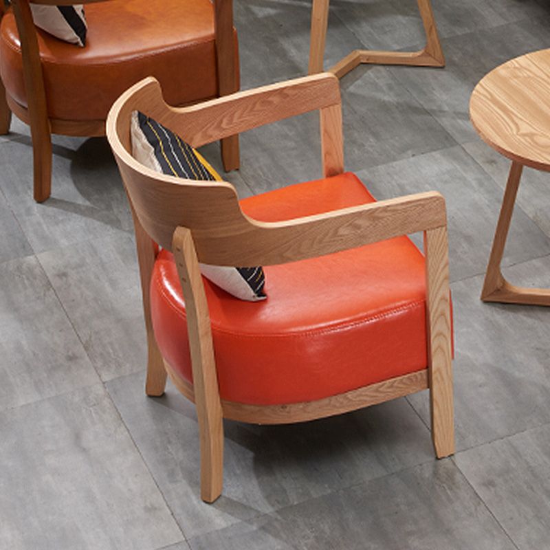 Solid Color Living Room Arms Included Basic Four Leg Square Arms Accent Chair