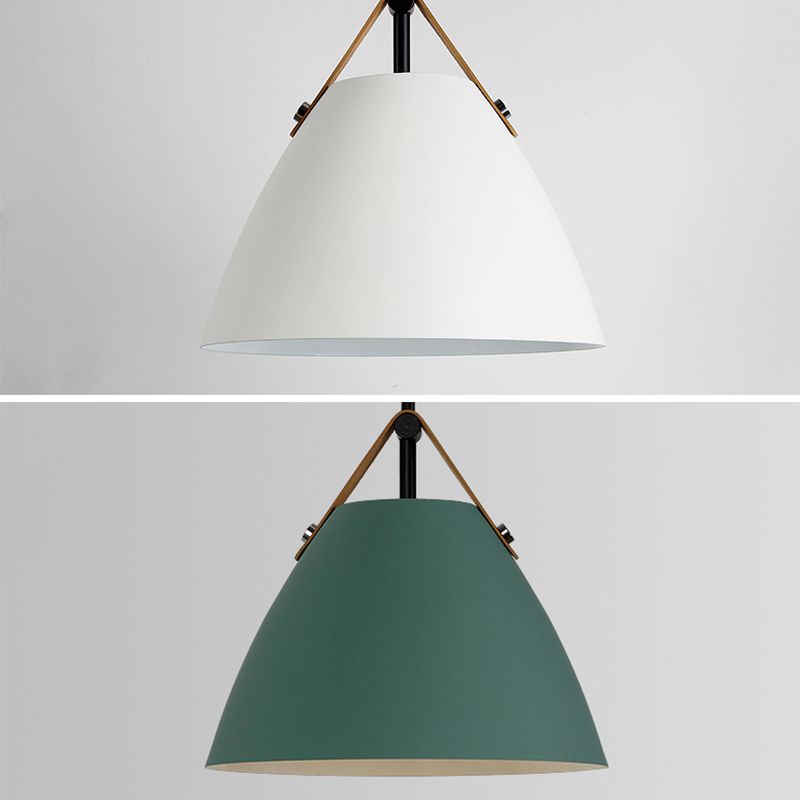 Nordic Macaron Style Hanging Lamp, Conical Shaped Shade Metal Hanging Lighting for Living Room
