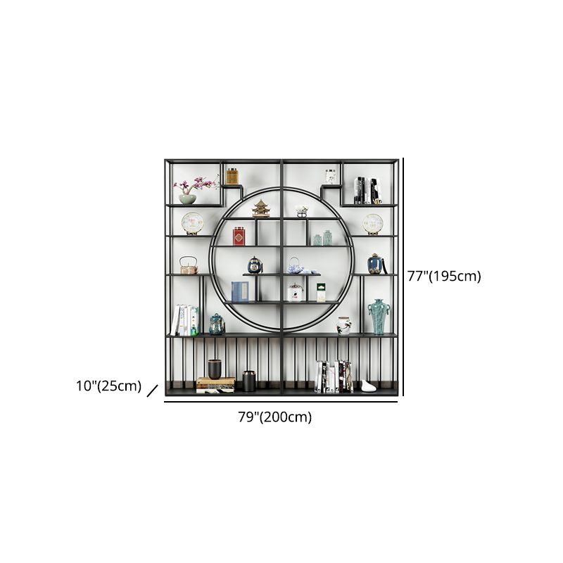 9.84"W Bookshelf Black Open Back Modern Style Bookcase for Home Office