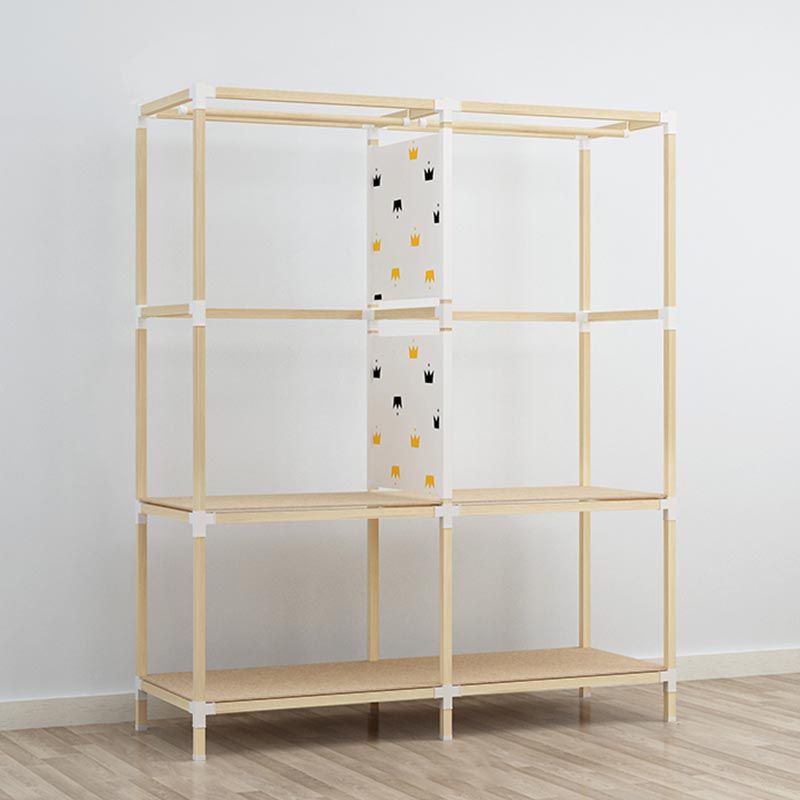 Contemporary Style Wardrobe Solid Wood 1-Door Wardrobe Closet for Home