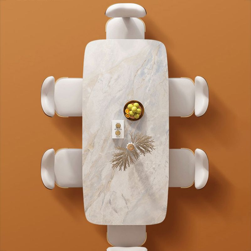 Glam Style Sintered Stone Dining Set Rectangle 1/2/4/5/7/9 Pieces Dining Set