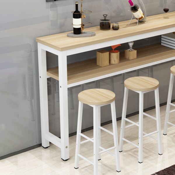 Contemporary Style Wood Rectangle Pub Bar Table for Living Room
