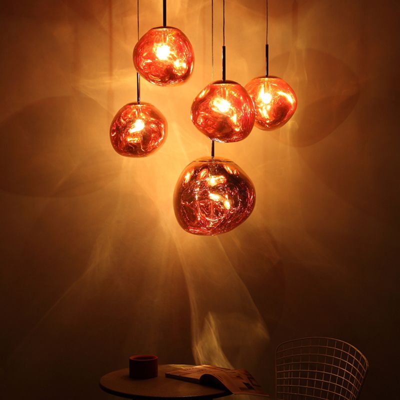 1 leichte Acrylheizenheizleuchten moderne kugelförmige Hanghänge -Anhängerleuchten für Esszimmer