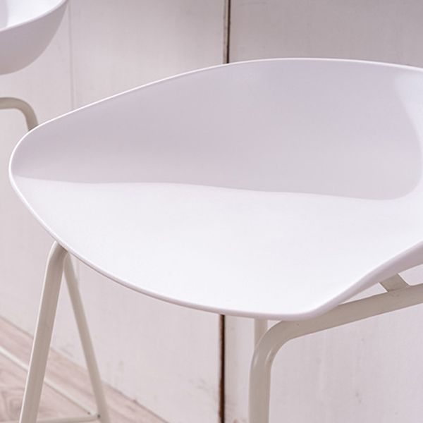 Plastic Armless Barstools Industrial Bar Stools with Metal Legs