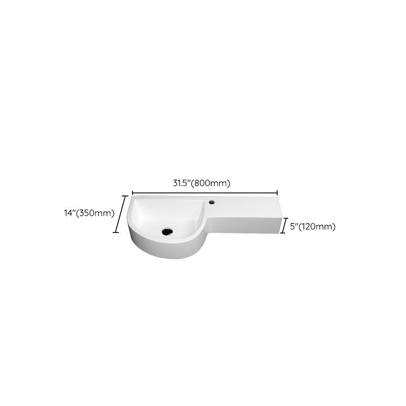 Contemporary Bathroom Sink Man Made Rock Specialty Wall Mount Bathroom Sink without Faucet