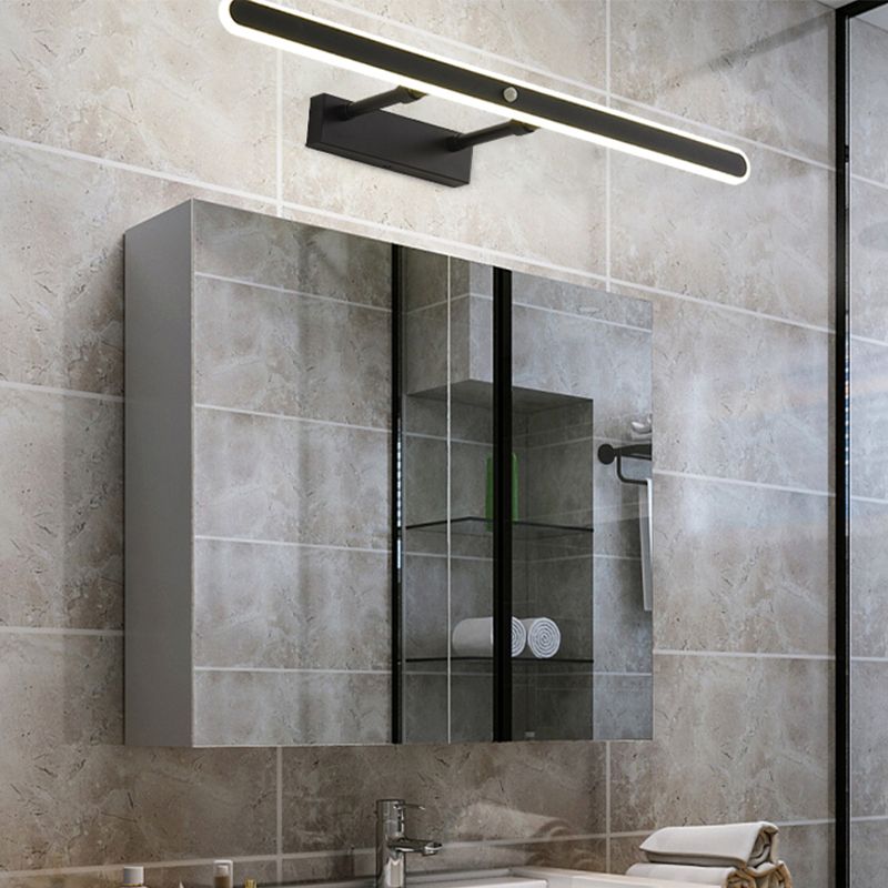 Minimalist 1-Light Linear Mirror Front Lamp Acrylic Shade LED Bathroom Wall Mounted Light Fixture