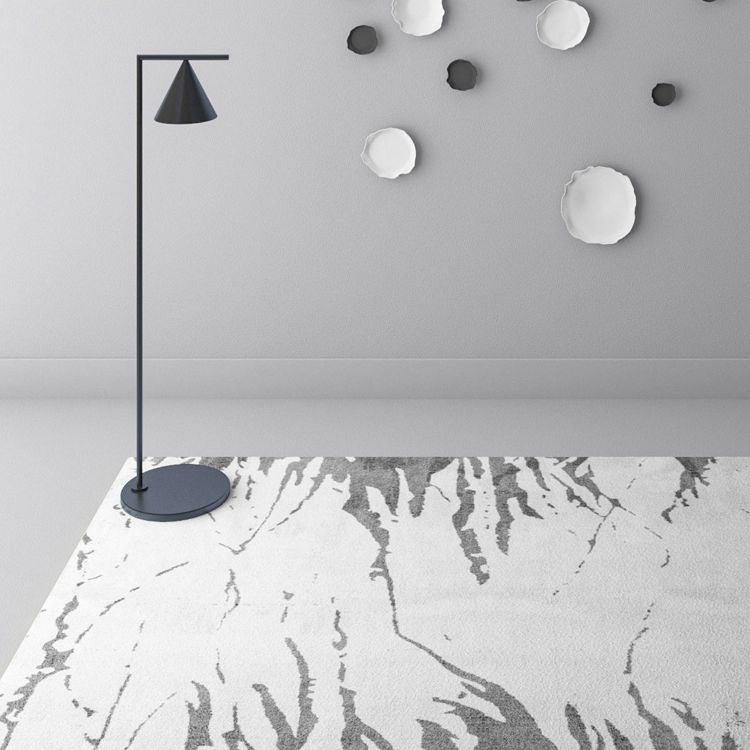 Simple Solid Color Comfort Rug Polyester Stripe Printing Area Rug Non-Slip Backing Carpet for Living Room