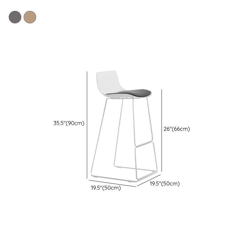 Industrial Indoor Armless Stool Plastic Bar Stool with Upholstered