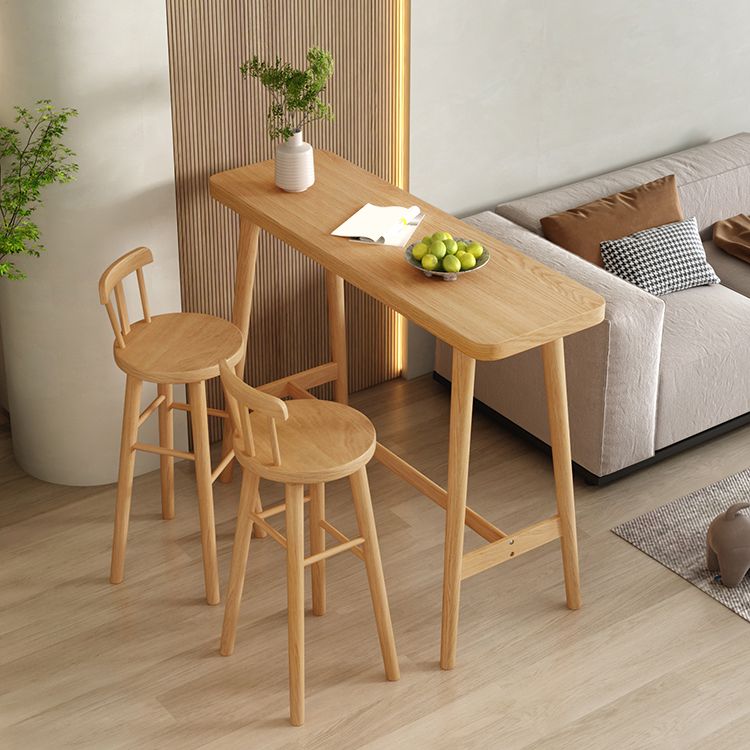 Modern Style Rectangle Bar Table 1/2/3 Pieces Pine Solid Wood Counter Table