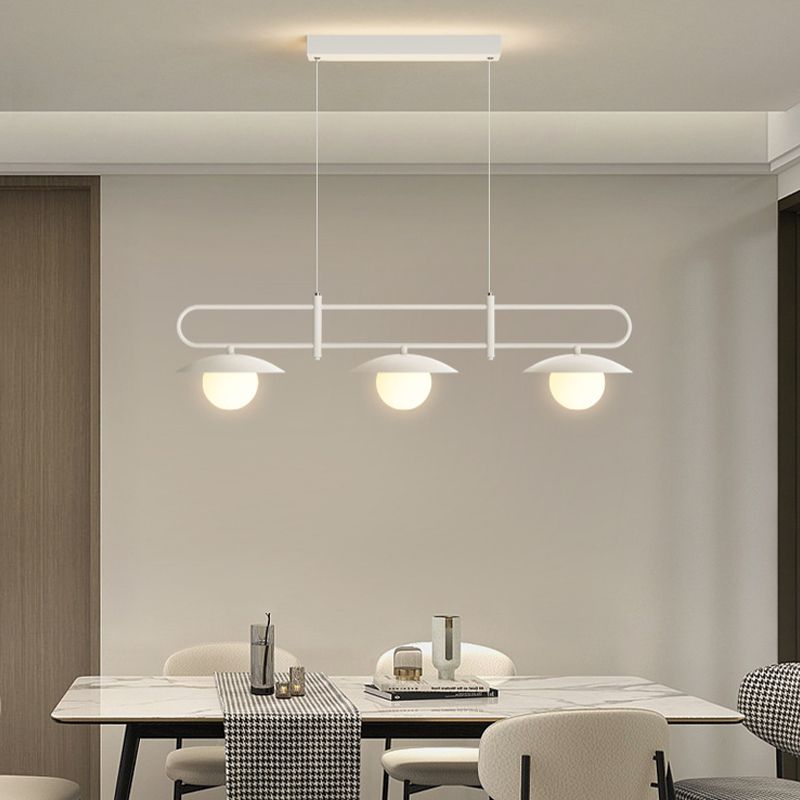 Modernism 3/4-Light Kitchen Island Lighting White LED Island Pendant Lighting