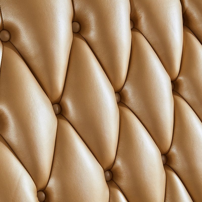 Genuine Leather Sofa Tufted Split-Back Rolled Arm Sofa for Living Room