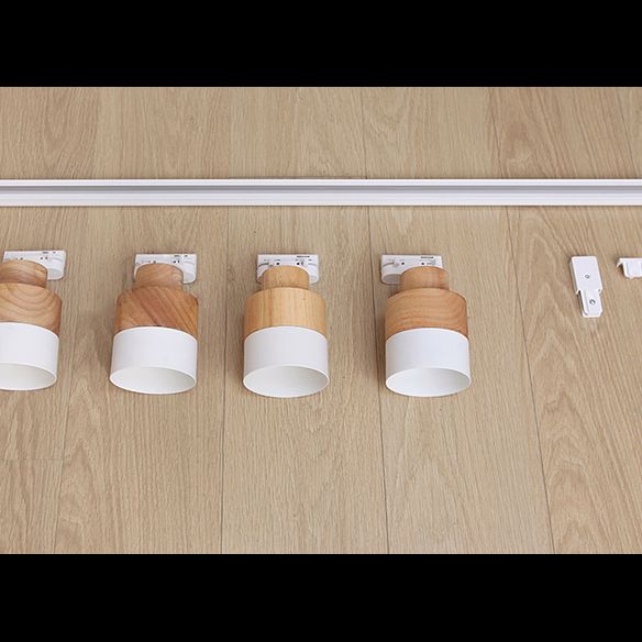 Iluminación LED sobre riel de estilo japonés, luz semiempotrada cilíndrica de madera maciza para el hogar, sala de estar y tienda de ropa, tienda comercial