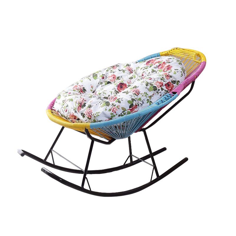 Modern Woven Rope Rocker Chair Rattan Rocking Chair for Living Room