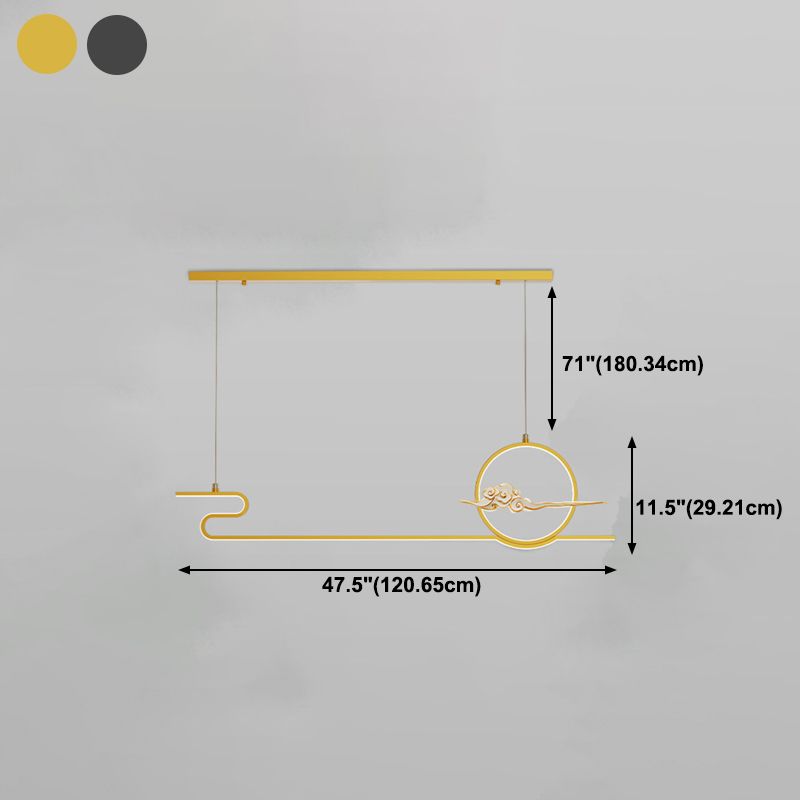 Contemporary Style Linear Shape Island Lighting Ideas Metal 2 Light Hanging Pendant Lights