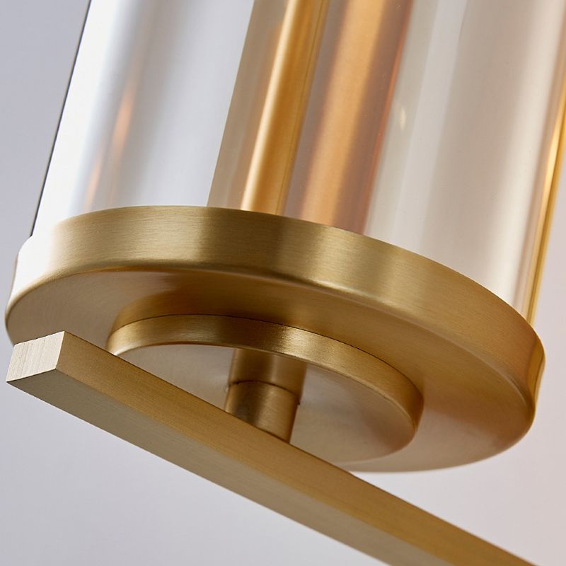 Cylinder Shape Glass Wall Light Modern Style 1 Light Wall Light Sconce