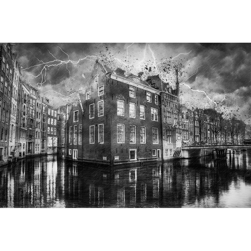 Photo City Mural Stain Resistant Meeting Room Wall Decor, Made to Measure