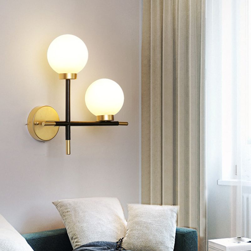 Nordic Style Wall Light Sconces Ball Shape Glass Wall Lamp for Living Room